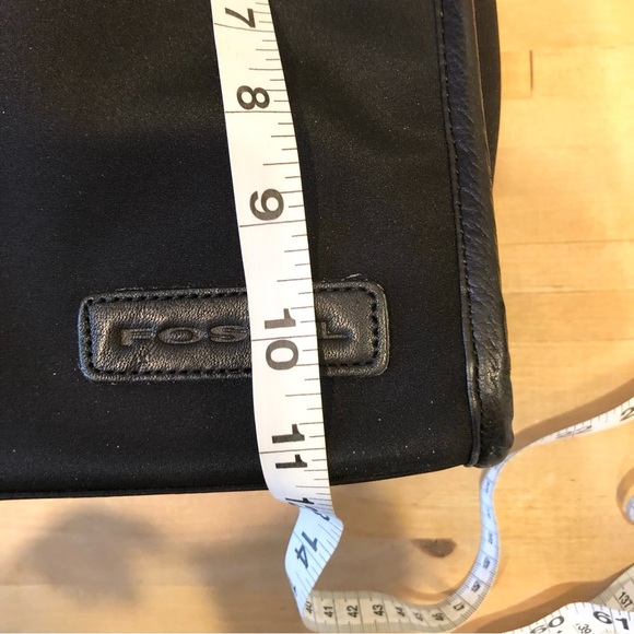 Fossil Leather & Nylon Black Laptop/Messenger Bag, 16” x 11” x 4.5” - Picture 2 of 14